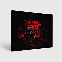 Холст прямоугольный Cannibal Corpse кровавый череп, цвет: 3D-принт
