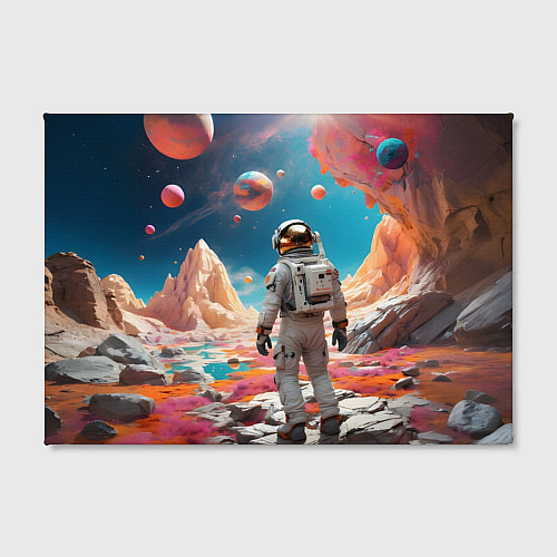 Картина прямоугольная Космонавт на розовой планете / 3D-принт – фото 2