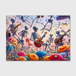 Холст прямоугольный Соло скелета на гитаре - сюрреализм, цвет: 3D-принт — фото 2