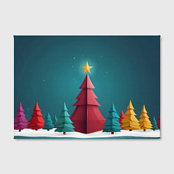 Холст прямоугольный Елка со звездой, цвет: 3D-принт — фото 2