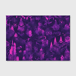 Холст прямоугольный Неоновый городок, цвет: 3D-принт — фото 2