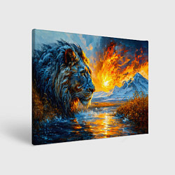 Холст прямоугольный Лев и падение метеорита, цвет: 3D-принт