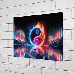 Холст прямоугольный Инь янь - неоновый космос, цвет: 3D-принт — фото 2