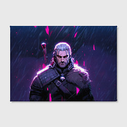 Холст прямоугольный Geralt - neon rain, цвет: 3D-принт — фото 2