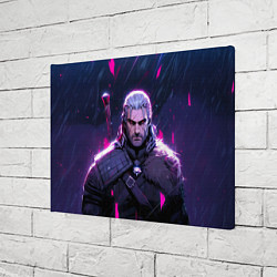 Холст прямоугольный Geralt - neon rain, цвет: 3D-принт — фото 2