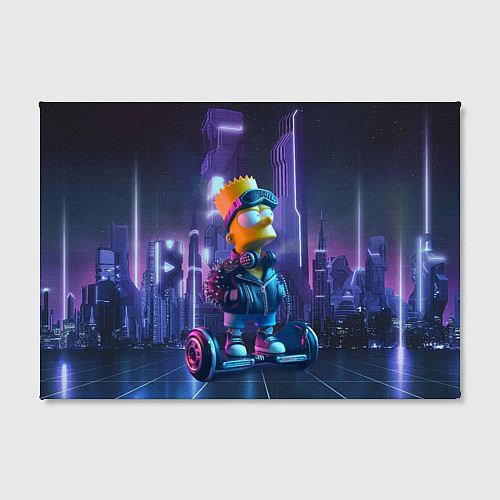 Картина прямоугольная Bart Simpson on a gyro scooter - ai art / 3D-принт – фото 2