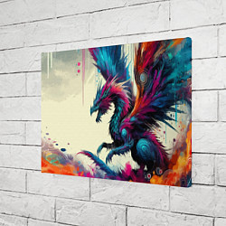 Холст прямоугольный Крылатый дракон - акварель, цвет: 3D-принт — фото 2