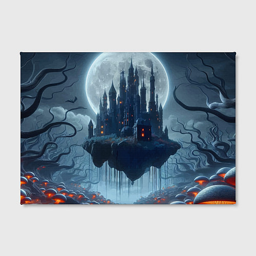 Картина прямоугольная Замок Дракулы и неоновые грибы - нейроарт фантазия / 3D-принт – фото 2