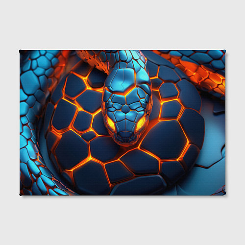 Картина прямоугольная Cyber neon snake / 3D-принт – фото 2