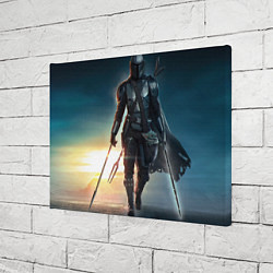 Холст прямоугольный Мандалорец с Грогу идут в бой, цвет: 3D-принт — фото 2