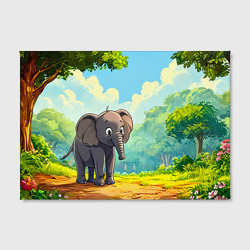 Картина прямоугольная Слоненок в лесу / 3D-принт – фото 2