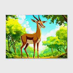 Холст прямоугольный Газель в лесу, цвет: 3D-принт — фото 2