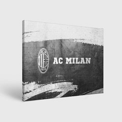 Холст прямоугольный AC Milan - grey gradient по-горизонтали, цвет: 3D-принт