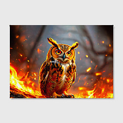 Холст прямоугольный Филин в огне, цвет: 3D-принт — фото 2