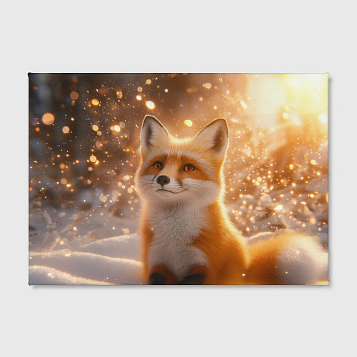 Картина прямоугольная Рыжая лисичка в снежном лесу / 3D-принт – фото 2