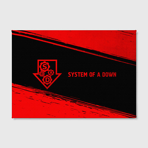 Картина прямоугольная System of a Down - red gradient по-горизонтали / 3D-принт – фото 2