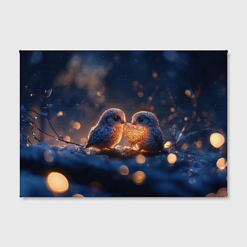 Картина прямоугольная Милые влюбленные совушки / 3D-принт – фото 2