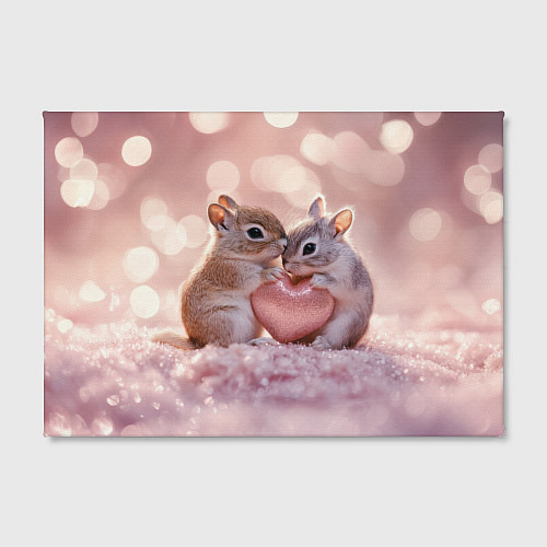Картина прямоугольная Влюбленные белочки с сердечком / 3D-принт – фото 2