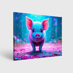 Холст прямоугольный Свинка в розовом свете, цвет: 3D-принт