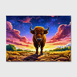 Холст прямоугольный Буйвол в звездной ночи, цвет: 3D-принт — фото 2