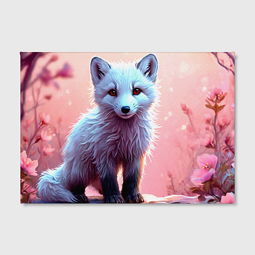 Картина прямоугольная Песец в розовом лесу / 3D-принт – фото 2