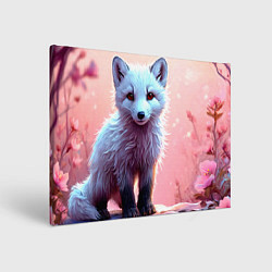 Холст прямоугольный Песец в розовом лесу, цвет: 3D-принт