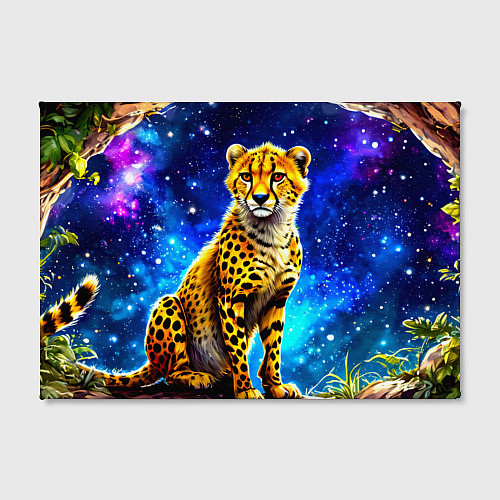 Картина прямоугольная Гепард в звездную ночь / 3D-принт – фото 2