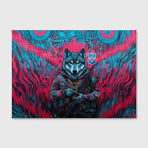 Картина прямоугольная Волк с гербом РФ / 3D-принт – фото 2