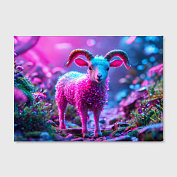 Холст прямоугольный Козлик в розовом, цвет: 3D-принт — фото 2