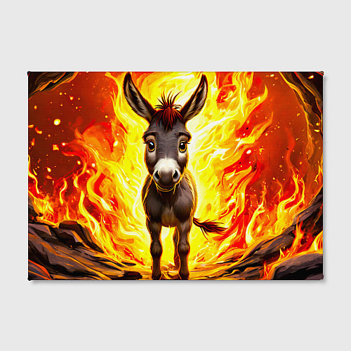 Картина прямоугольная Ослик в огне / 3D-принт – фото 2