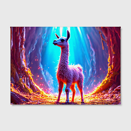 Картина прямоугольная Лама в неоновых лучах / 3D-принт – фото 2