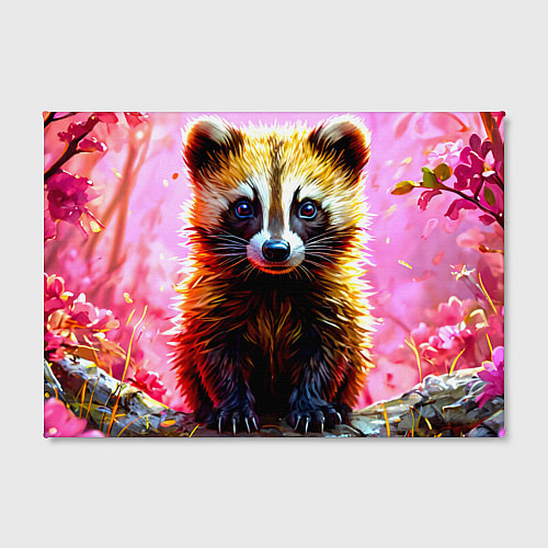 Картина прямоугольная Росомаха в розовом лесу / 3D-принт – фото 2