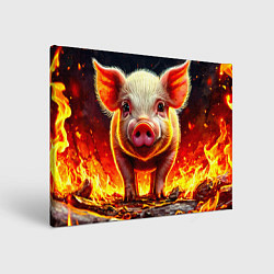 Холст прямоугольный Свинка в огне, цвет: 3D-принт