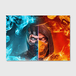 Холст прямоугольный Mortal Kombat - Саб-зиро и Скорпион, цвет: 3D-принт — фото 2