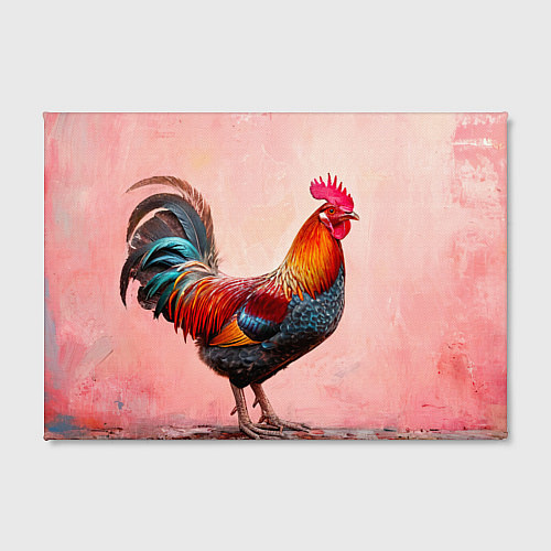 Картина прямоугольная Петух на розовом / 3D-принт – фото 2