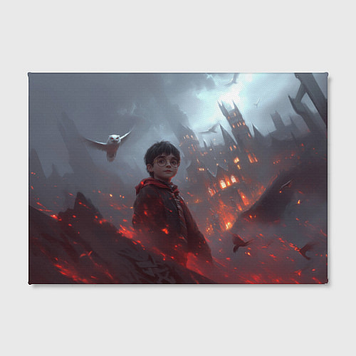Картина прямоугольная Гарри Поттер горящий замок / 3D-принт – фото 2