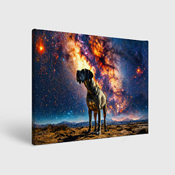Холст прямоугольный Немецкий дог и космическое небо, цвет: 3D-принт