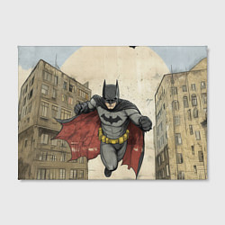 Холст прямоугольный Бэтмен летит между домами, цвет: 3D-принт — фото 2