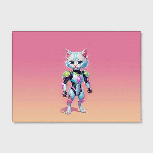 Картина прямоугольная Funny kitten - cyberpunk / 3D-принт – фото 2