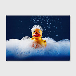 Холст прямоугольный Резиновая уточка в мыльной пене, цвет: 3D-принт — фото 2
