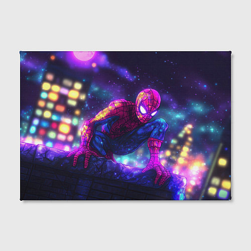 Картина прямоугольная Человек-паук неоновый свет / 3D-принт – фото 2