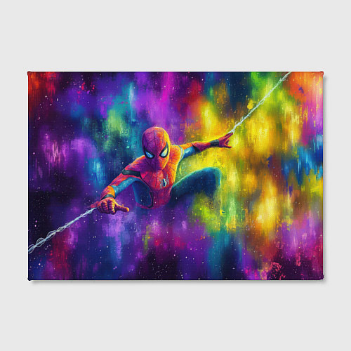 Картина прямоугольная Человек - паук радужные краски / 3D-принт – фото 2