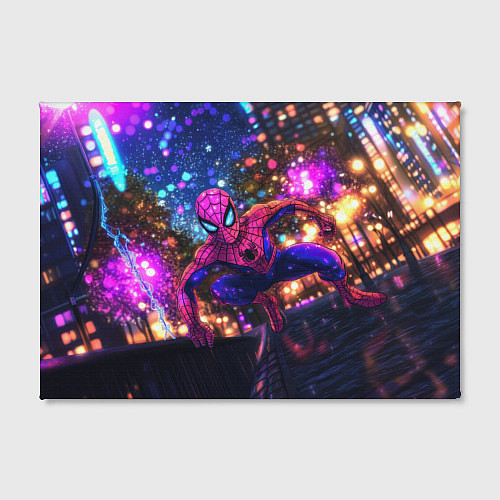 Картина прямоугольная Человек-паук и фиолетовый свет / 3D-принт – фото 2