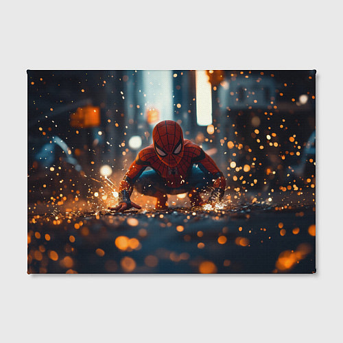 Картина прямоугольная Человек паук и золотая пыльца / 3D-принт – фото 2