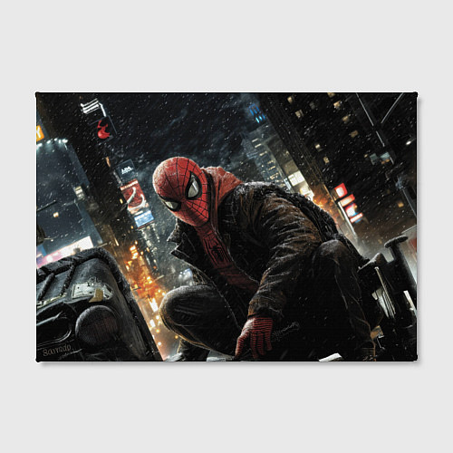 Картина прямоугольная Человек-паук и поздняя ночь / 3D-принт – фото 2