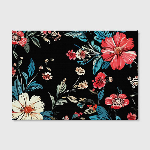 Картина прямоугольная Цветы старинный узор / 3D-принт – фото 2