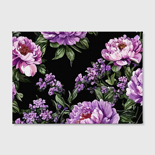 Картина прямоугольная Пионы и лаванда винтажный узор / 3D-принт – фото 2