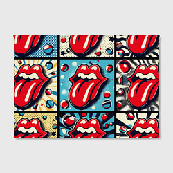 Холст прямоугольный Rolling Stones logo - pop art, цвет: 3D-принт — фото 2