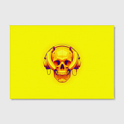 Холст прямоугольный Yellow bananas skull - cyberpunk, цвет: 3D-принт — фото 2