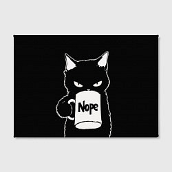 Холст прямоугольный Angry black cat nope, цвет: 3D-принт — фото 2
